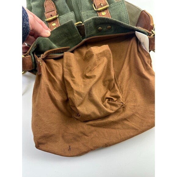 Mo And Co Bags Green Suede Crossbody Leather Messenger Purse Flap Pocket Quality - Picture 11 of 15